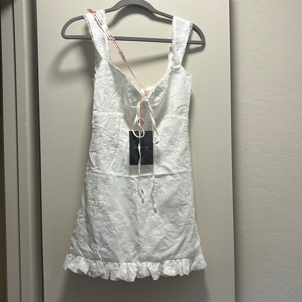 House of CB, Odessa White- Embroidered Mini dress